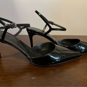 M Gemi, Italian-made, patent leather, kitten heel stiletto, Size 8
